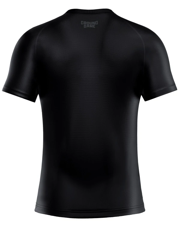 Rashguard Ground Game Essential Shadow – czarny, krótki rękaw, ujęcie 2