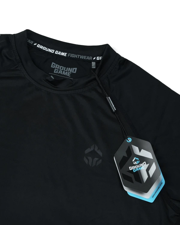 Rashguard Ground Game Essential Shadow – czarny, krótki rękaw, ujęcie 3