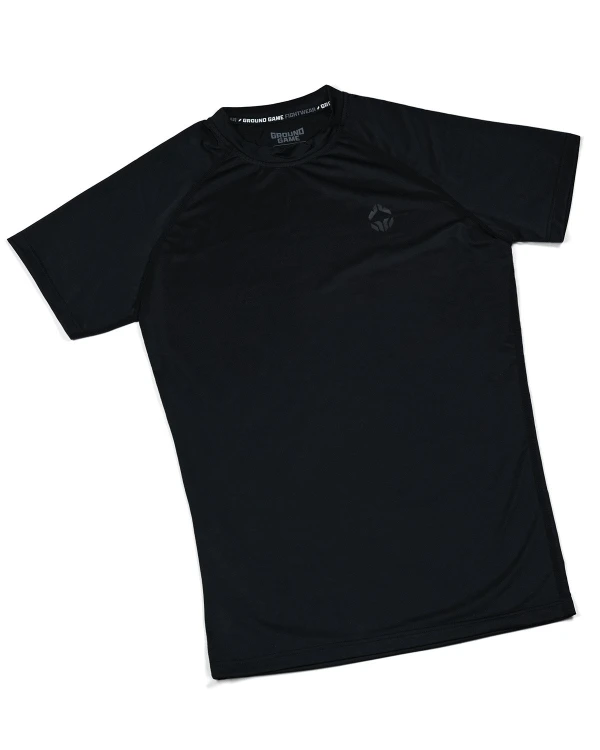 Rashguard Ground Game Essential Shadow – czarny, krótki rękaw, ujęcie 5
