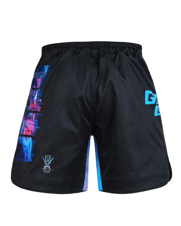 Spodenki MMA Cyber Samurai – widok z tyłu z elastycznym pasem